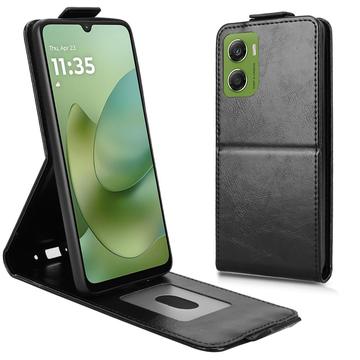 Motorola Moto G06/G06 Power lodret flip-etui med stativ - sort