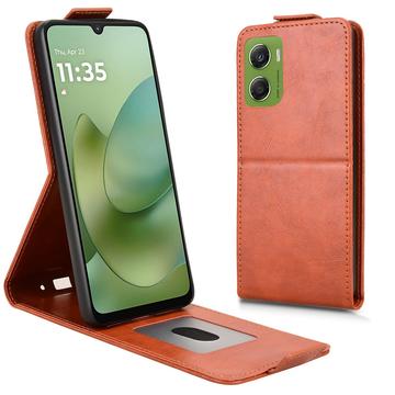 Motorola Moto G06/G06 Power lodret flip-etui med stativ - Brun