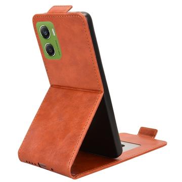 Motorola Moto G06/G06 Power lodret flip-etui med stativ - Brun