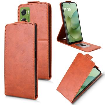 Motorola Moto G06/G06 Power lodret flip-etui med stativ - Brun