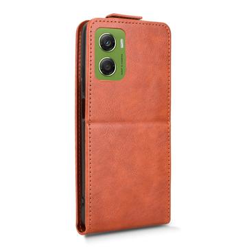 Motorola Moto G06/G06 Power lodret flip-etui med stativ - Brun