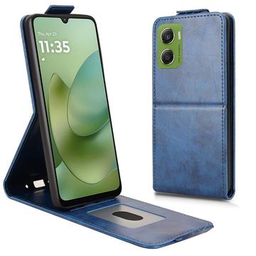 Motorola Moto G06/G06 Power lodret flip-etui med stativ - mørkeblå