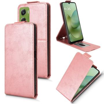 Motorola Moto G06/G06 Power lodret flip-etui med stativ - rosaguld