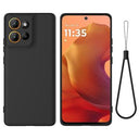 Motorola Moto G17 Power/G17/G15 Flydende silikone cover med håndrem - Sort