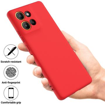Motorola Moto G17 Power/G17/G15 Flydende silikone cover med håndrem - Rød