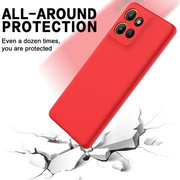 Motorola Moto G17 Power/G17/G15 Flydende silikone cover med håndrem - Rød