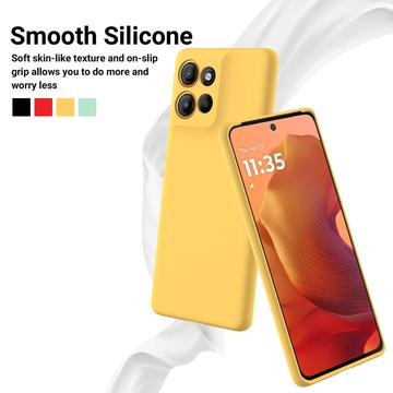 Motorola Moto G17 Power/G17/G15 Flydende silikone cover med håndrem - Gul