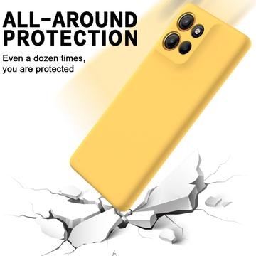 Motorola Moto G17 Power/G17/G15 Flydende silikone cover med håndrem - Gul