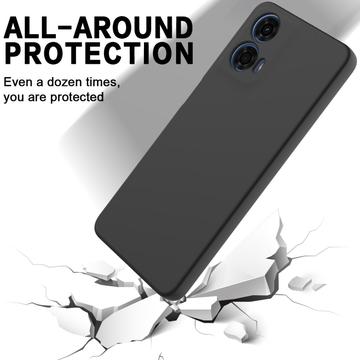 Motorola Moto G24 Power Liquid Silikone Cover med Strop - Sort