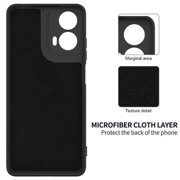 Motorola Moto G24 Power Liquid Silikone Cover med Strop - Sort