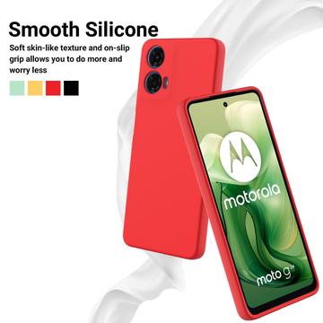 Motorola Moto G24 Power Liquid Silikone Cover med Strop - Rød