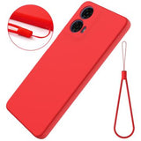 Motorola Moto G24 Power Liquid Silikone Cover med Strop - Rød