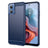 Motorola Moto G34 Børstet TPU Cover - Karbonfiber - Blå