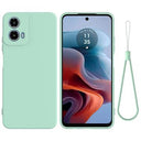 Motorola Moto G34 Liquid Silikone Cover med Strop - Grøn