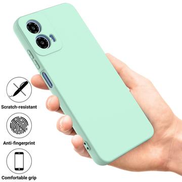 Motorola Moto G34 Liquid Silikone Cover med Strop - Grøn