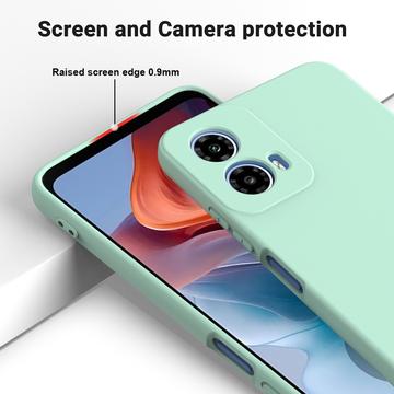 Motorola Moto G34 Liquid Silikone Cover med Strop - Grøn