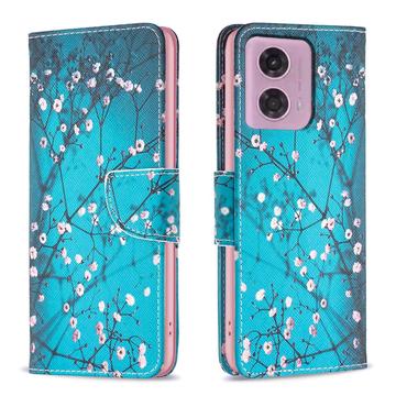 Motorola Moto G34 Wonder Series Pung - Hvid Blomster