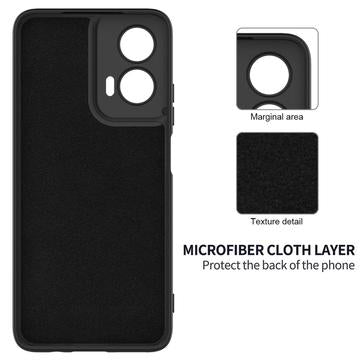 Motorola Moto G35 Liquid Silikone Cover med Strop - Sort
