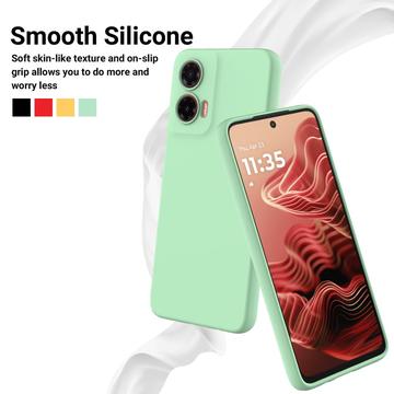 Motorola Moto G35 Liquid Silikone Cover med Strop - Grøn