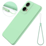 Motorola Moto G35 Liquid Silikone Cover med Strop - Grøn