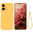Motorola Moto G35 Liquid Silikone Cover med Strop - Gul