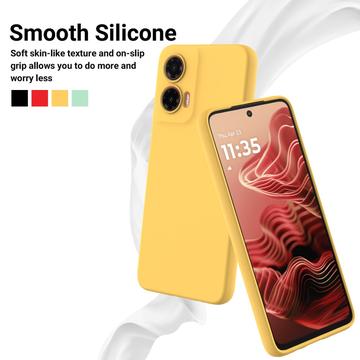 Motorola Moto G35 Liquid Silikone Cover med Strop - Gul
