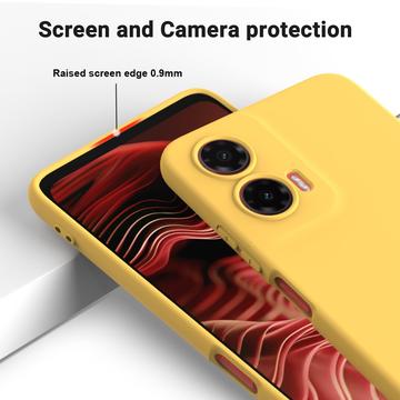 Motorola Moto G35 Liquid Silikone Cover med Strop - Gul