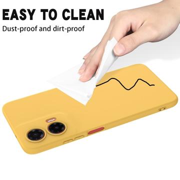 Motorola Moto G35 Liquid Silikone Cover med Strop - Gul