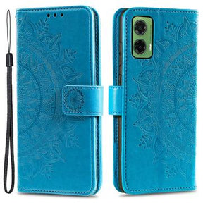 Motorola Moto G35 Mandala Serie Pung Etui - Blå