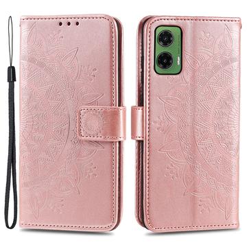Motorola Moto G35 Mandala Serie Pung Etui - Rødguld