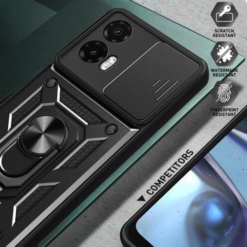 Motorola Moto G35 Roterende Ring Hybrid Cover med Kameraskjold - Blå