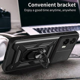 Motorola Moto G35 Roterende Ring Hybrid Cover med Kameraskjold - Blå