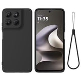 Motorola Moto G37/G37 Power/G47 Flydende silikone cover med håndrem - Sort