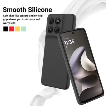 Motorola Moto G37/G37 Power/G47 Flydende silikone cover med håndrem - Sort