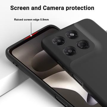Motorola Moto G37/G37 Power/G47 Flydende silikone cover med håndrem - Sort