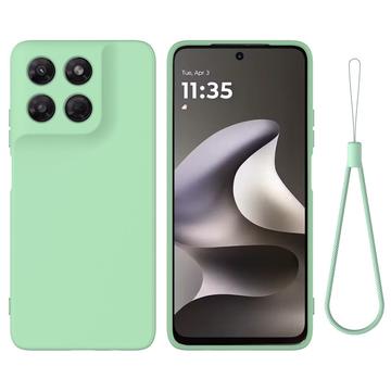 Motorola Moto G37/G37 Power/G47 Flydende silikone cover med håndrem - Grøn
