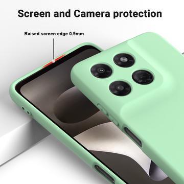 Motorola Moto G37/G37 Power/G47 Flydende silikone cover med håndrem - Grøn