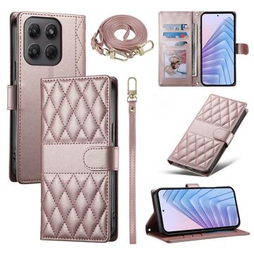 Motorola Moto G37/G47 Luksus Vatteret Pung - rosaguld