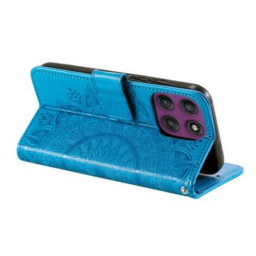 Motorola Moto G37/G47 Mandala Etui med Pung med håndledsrem - Blå