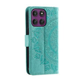 Motorola Moto G37/G47 Mandala Etui med Pung med håndledsrem - mintgrøn