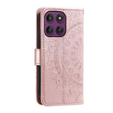 Motorola Moto G37/G47 Mandala Etui med Pung med håndledsrem - lyserød