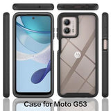 Motorola Moto G53 360 Beskyttelse Cover - Sort / Klar