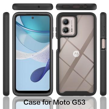 Motorola Moto G53 360 Beskyttelse Cover - Sort / Klar