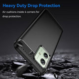 Motorola Moto G54 Børstet TPU Cover - Karbonfiber - Sort
