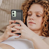 Motorola Moto G54 Børstet TPU Cover - Karbonfiber - Sort