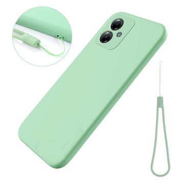 Motorola Moto G54 Liquid Silikone Cover med Strop - Grøn