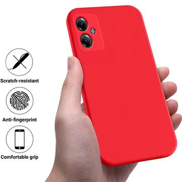 Motorola Moto G54 Liquid Silikone Cover med Strop - Rød