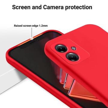 Motorola Moto G54 Liquid Silikone Cover med Strop - Rød