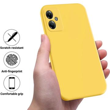 Motorola Moto G54 Liquid Silikone Cover med Strop - Gul
