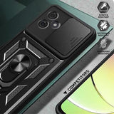 Motorola Moto G54 Roterende Ring Hybrid Cover med Kameraskjold - Sort